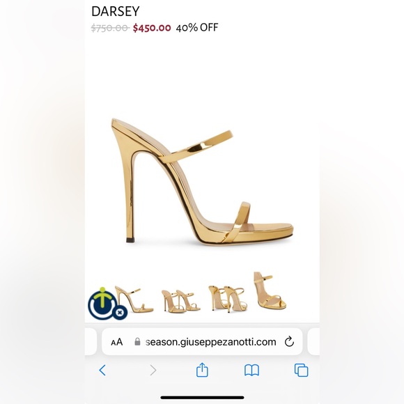 Giuseppe Darsey heels in gold size 39 - Picture 3 of 8